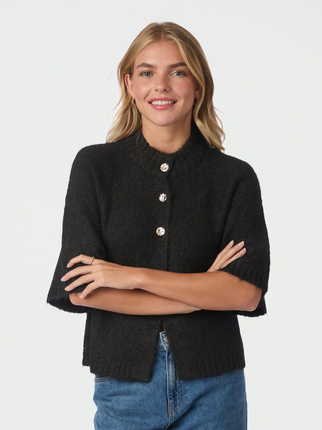 Neo Noir Benuta Fluffy Knit  Cardigan Bruin 165816