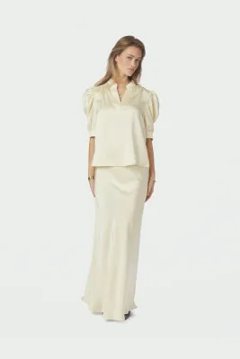 Neo Noir Roella Heavy Sateen Blouse Geel