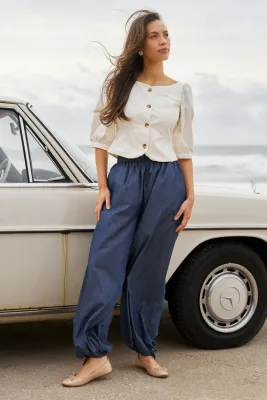 Neo Noir Roxane Balloon Denim Pants Blauw