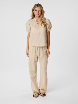 Neo Noir Sonar Linen Pants Beige 158949