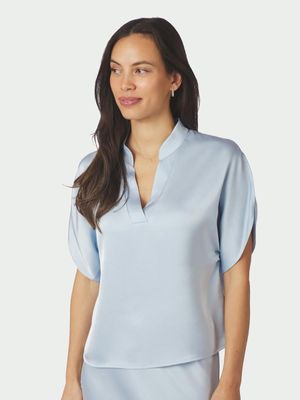 Neo Noir Anelle Heavy Sateen Blouse Blauw