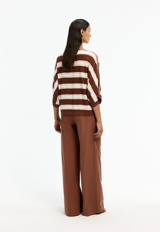 Xandres top Govert bruin/ecru