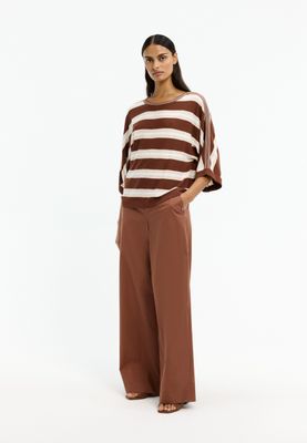 Xandres top Govert bruin/ecru