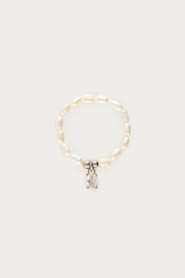 My Jewellery Stretch ring met zoetwaterparels en strass steen Zilver