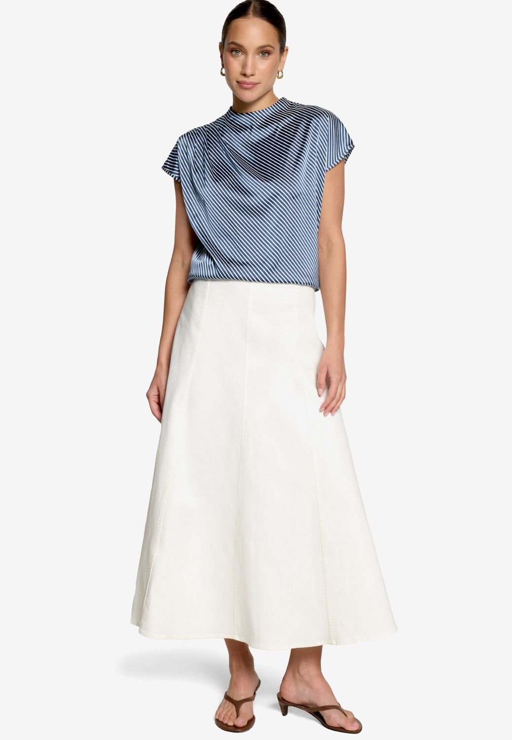 Zero top blauw/wit gestreept