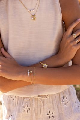 My Jewellery Armband met natuurlijke parels en kralen Goud