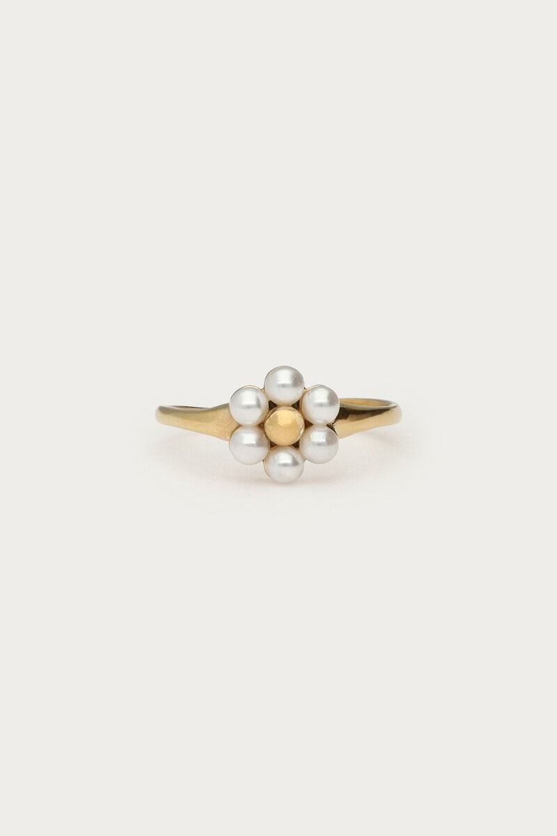 My Jewellery Ring met zoetwaterparel bloem OS Goud