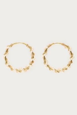 My Jewellery Statement oorringen met imitatieparels swirl Goud