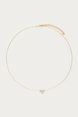 My Jewellery Minimalistische ketting met natuurlijk parel hartje Goud