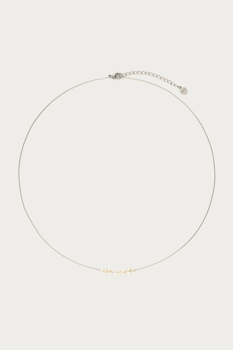 My Jewellery Minimalistische ketting met zoetwaterparels zilver