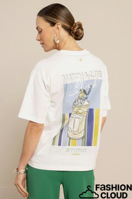 Studio Anneloes Matcha lime fiep t-shirt Ecru