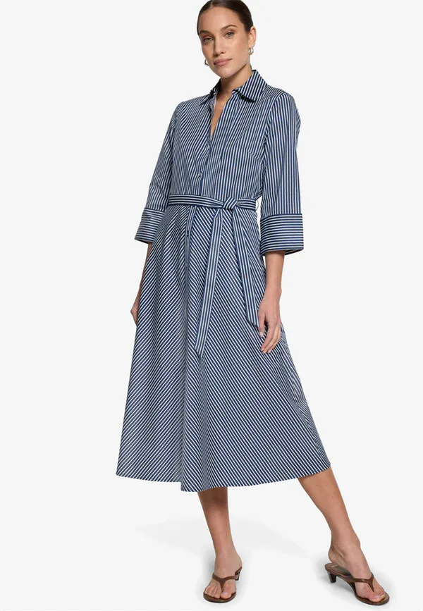 Lange jurk met 3/4 mouwen Blauw
