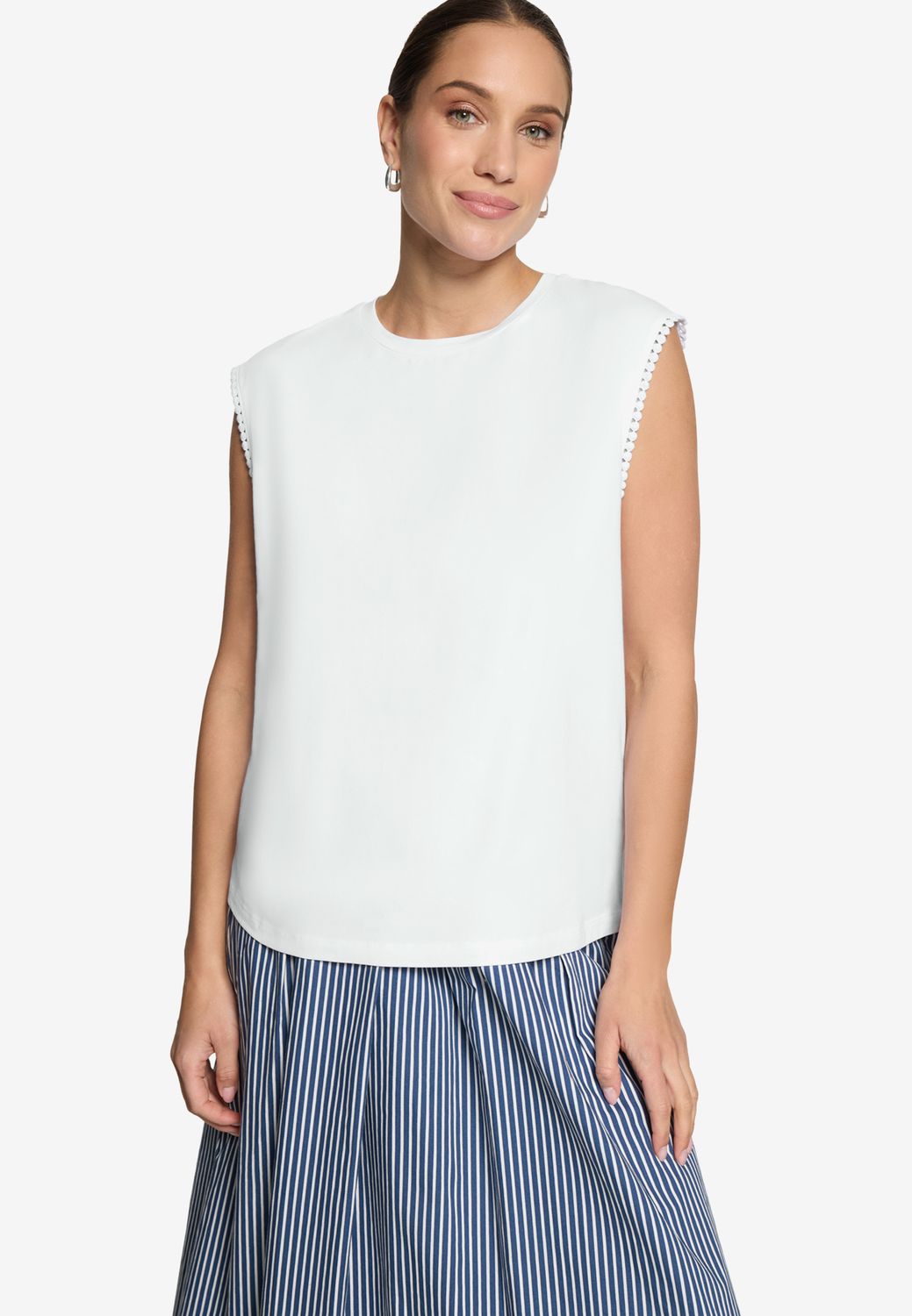 Zero Kort mouwloos shirt Wit