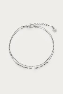 My Jewellery Dubbele armband met kralen en natuurlijke parel zilver