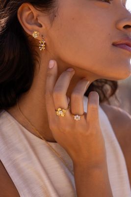 My Jewellery Oorringen met dots en mini imitatieparels Goud