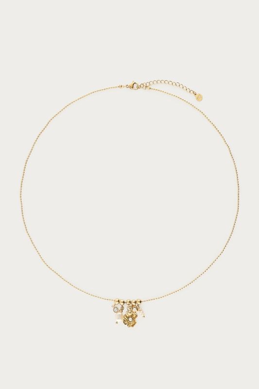 My Jewellery Ketting met ranonkel bloem en zoetwaterparels Goud