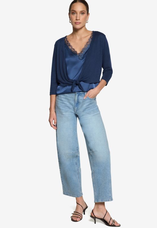 Zero vest met strik blauw