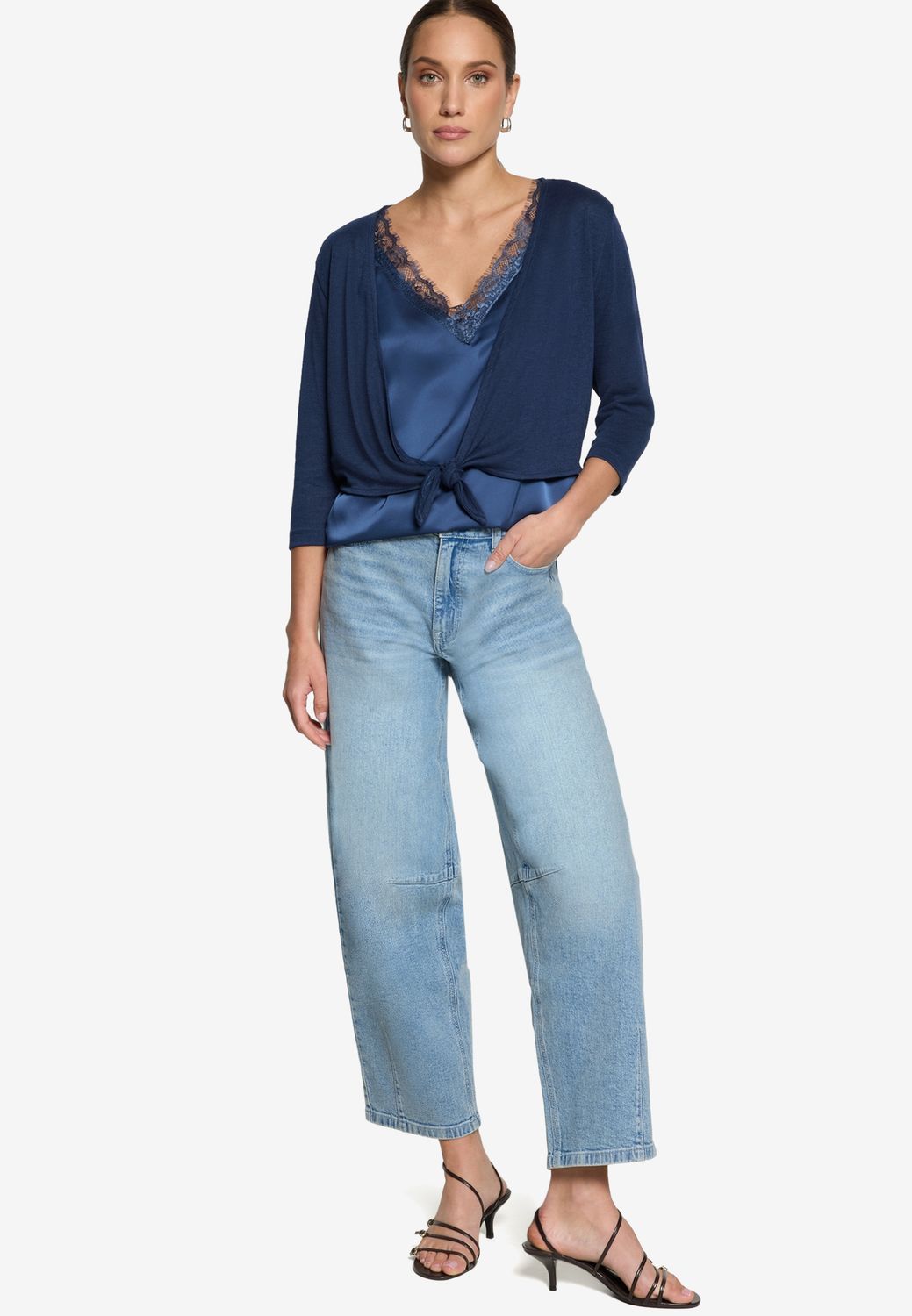 Zero vest met strik blauw