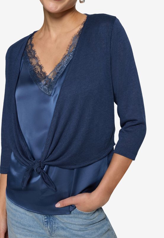 Zero vest met strik blauw