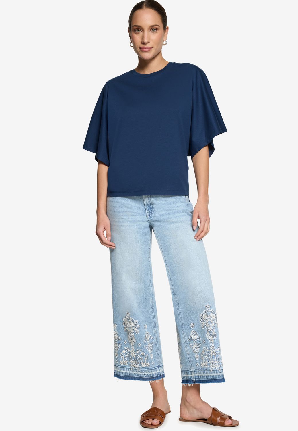 Zero shirt blauw met 3/4 mouw