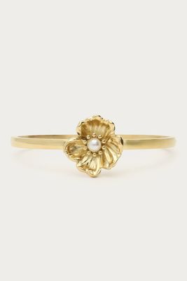 My Jewellery Bangle met ranonkel bloem en imitatieparel Goud