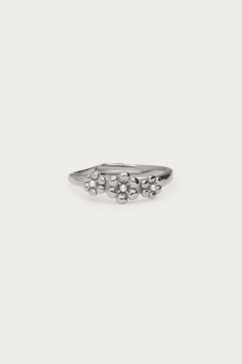My Jewellery Ring met drie bloemen OS zilver
