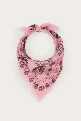 My Jewellery Licht roze sjaal met bruine paisley print