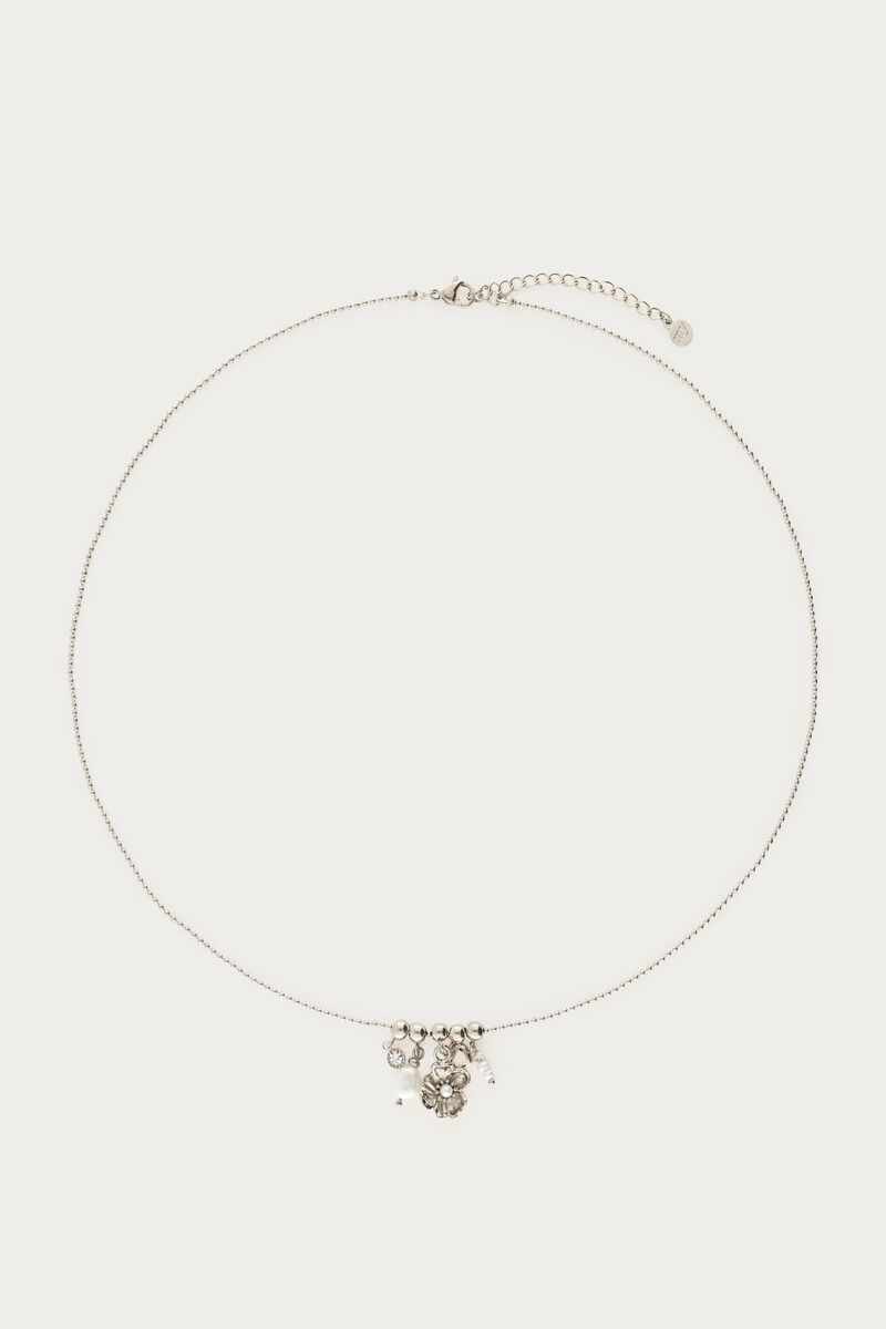 My Jewellery Ketting met ranonkel bloem en zoetwaterparels zilver