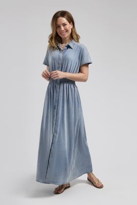 Florez Estelle jurk denim blauw