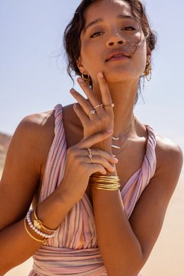 My Jewellery Stretch ring met imitatieparel bloem Goud