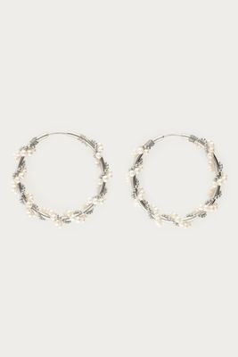 My Jewellery Statement oorringen met imitatieparels swirl zilver