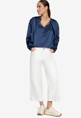 Zero top met kanten detail blauw