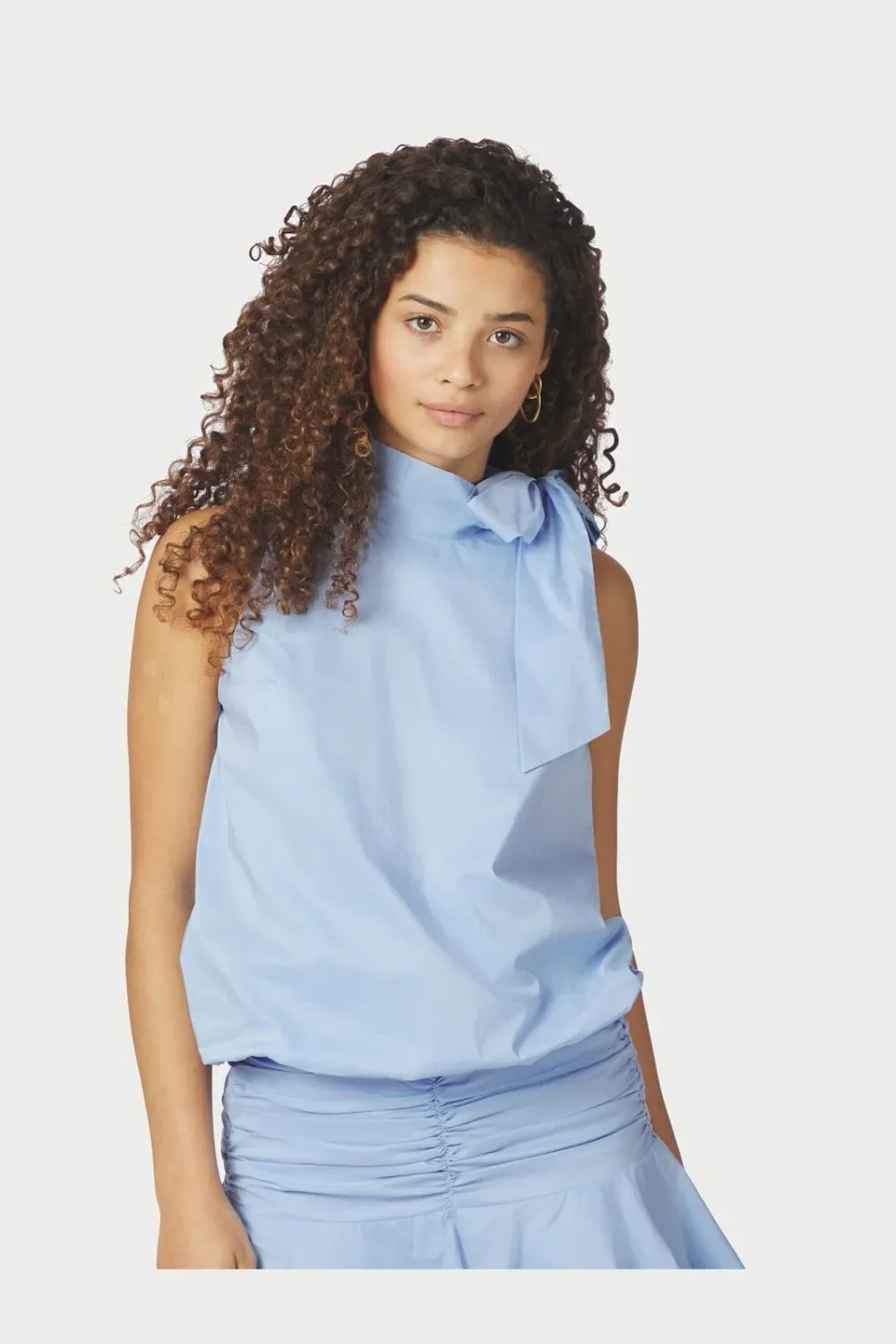 Neo Noir Veda Poplin Top Blauw