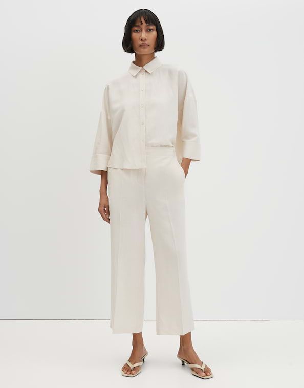 Someday Culotte Celino cropped linen Ecru