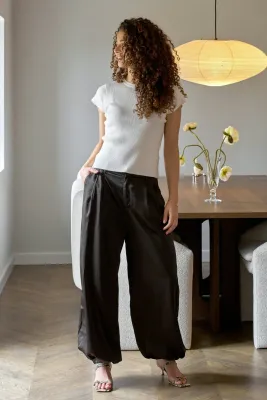 Neo Noir Fayla Drapy Satin Balloon Pants Bruin