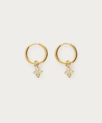 My Jewellery Earring mini hoop triple strass Goud