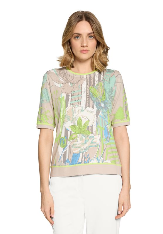 So Cosy April Standard Shirt met print Beige