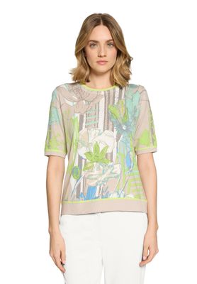 So Cosy April Standard Shirt met print Beige