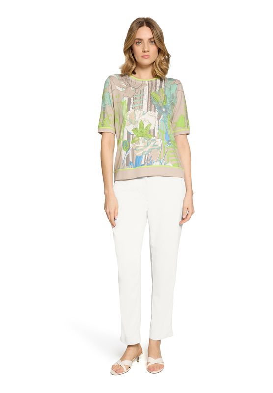 So Cosy April Standard Shirt met print Beige