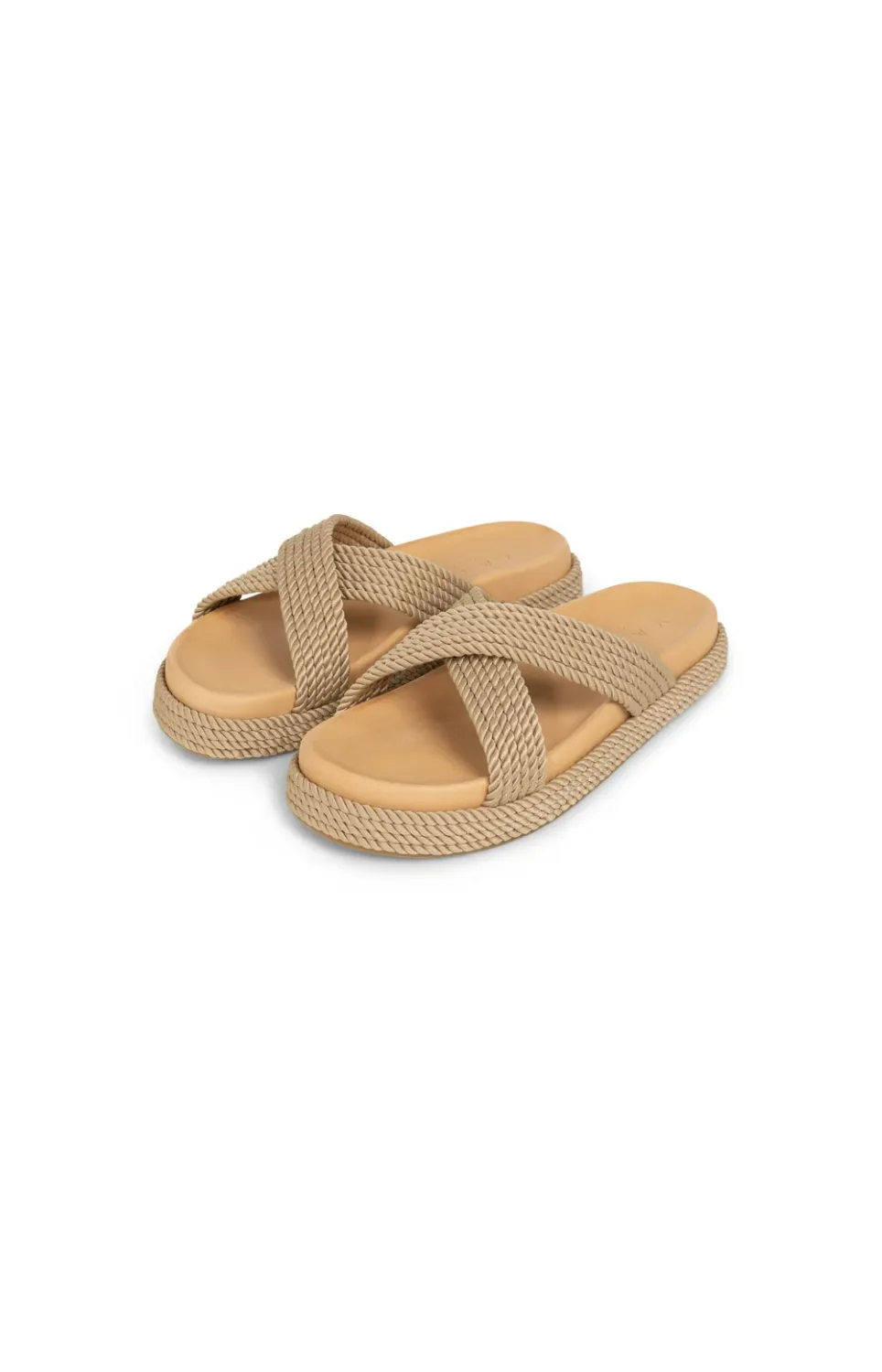 YAYA Sandalen met touwdetail Beige