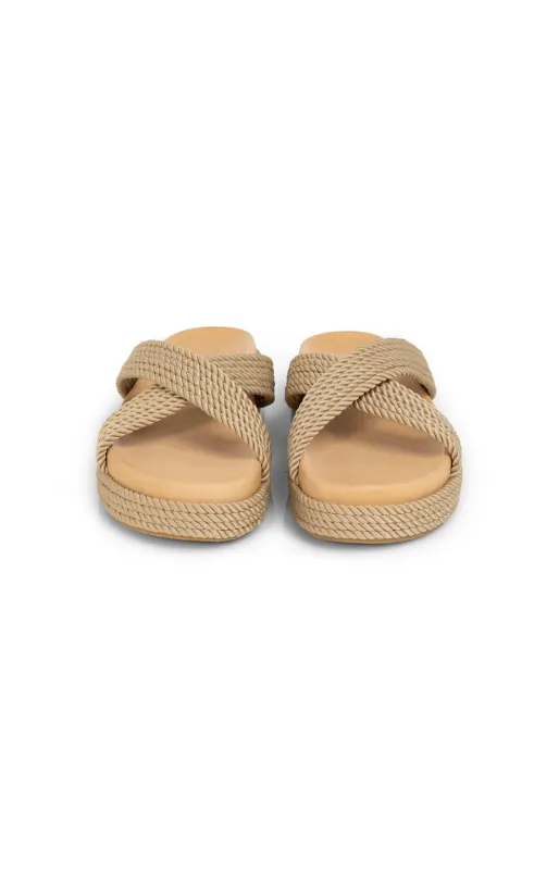 YAYA Sandalen met touwdetail Beige