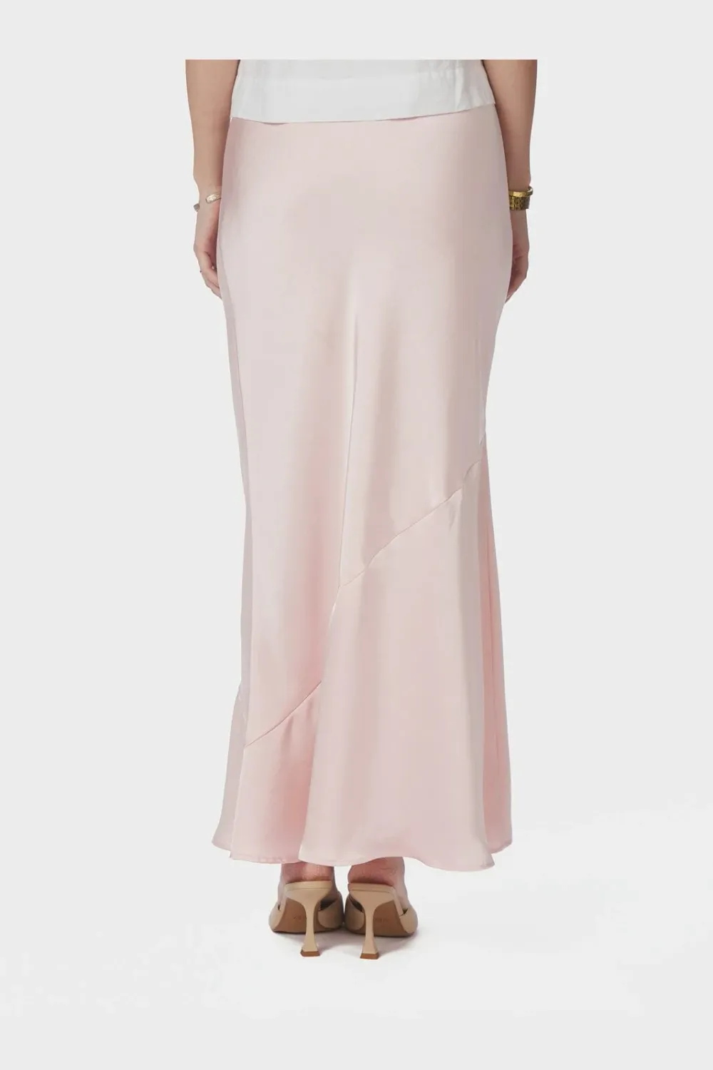 Neo Noir Ninad Heavy Sateen Skirt Roze