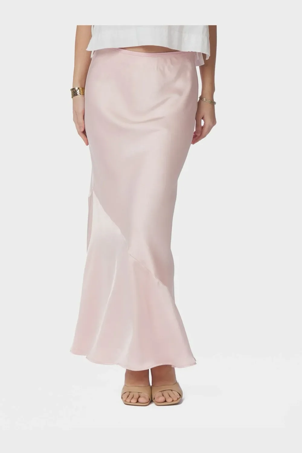 Neo Noir Ninad Heavy Sateen Skirt Roze