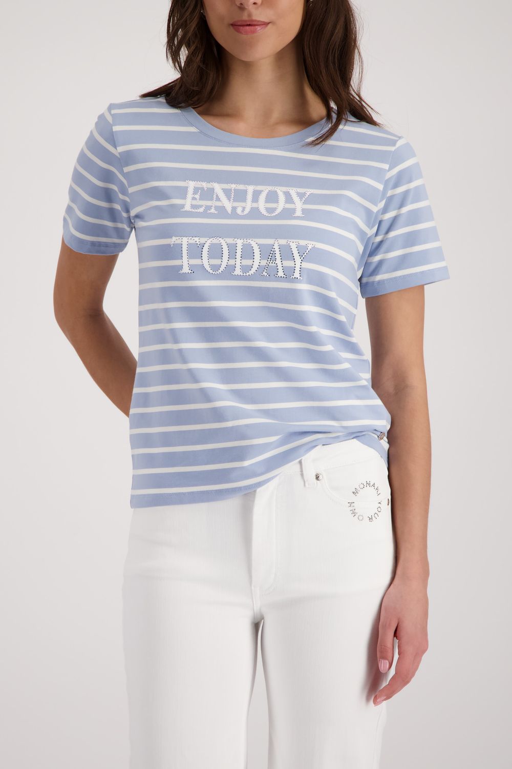 Monari T-Shirt met strepen Blauw