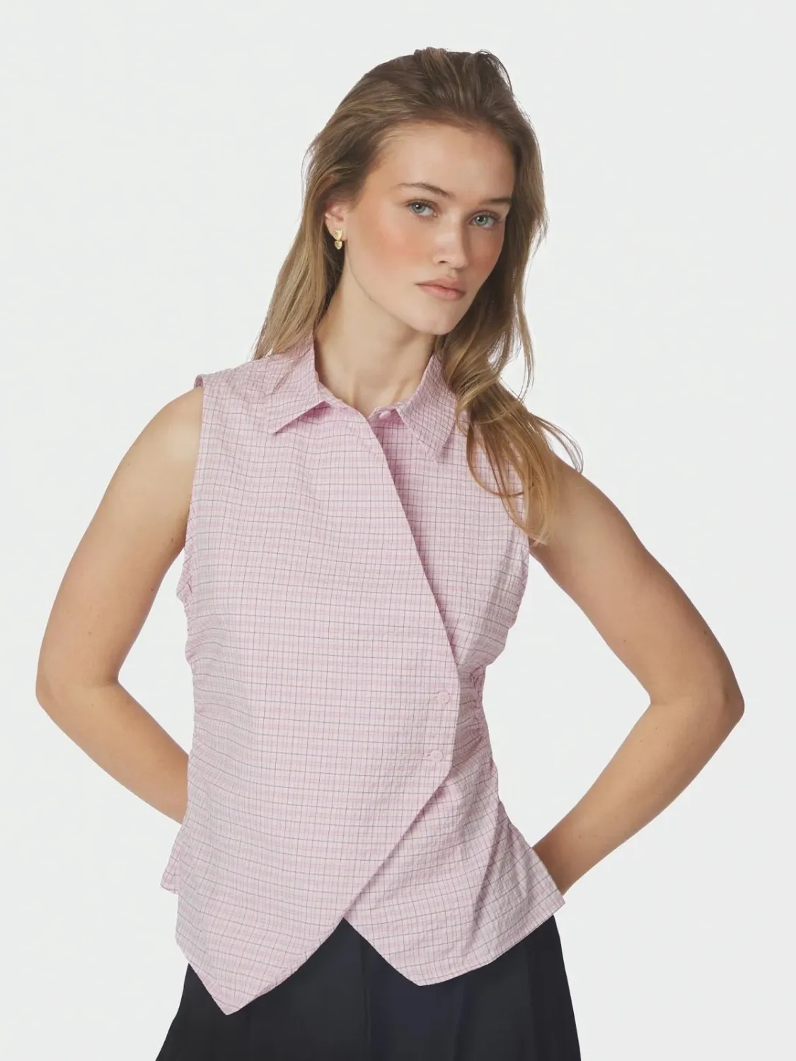 Neo Noir Celest Check Top Roze