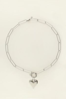 My Jewellery Necklace chain &amp; big heart Zilver MJ10021