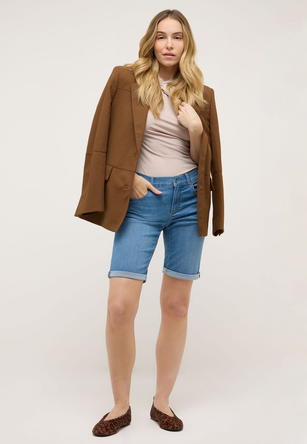 Angels bermuda denim met rand