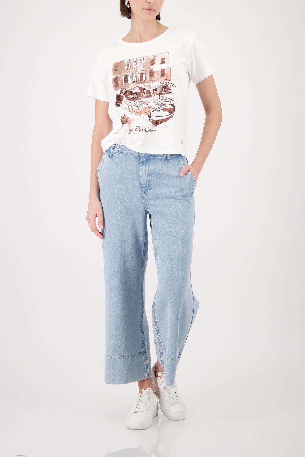 Monari T-Shirt cream Ecru 410553