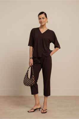 Studio Anneloes Anne capri trousers Bruin