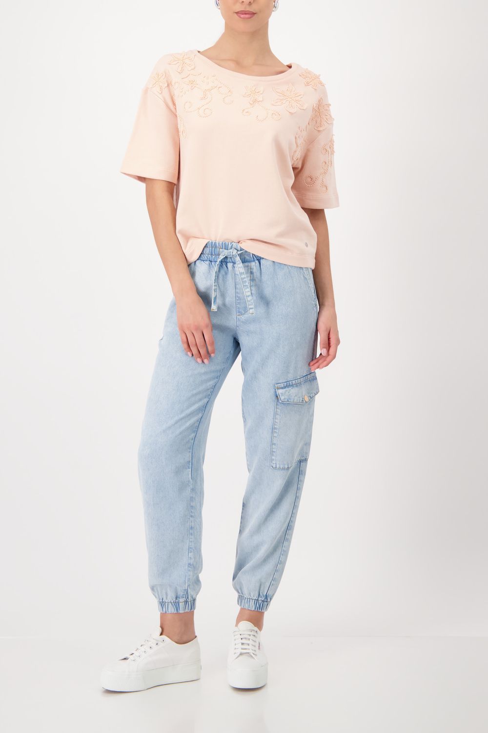 Monari Sweatshirt summer peach Roze 410794